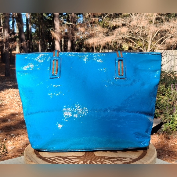 JPK Paris 75 Blue Patent Leather Large Work Travel Tote - Picture 6 of 16